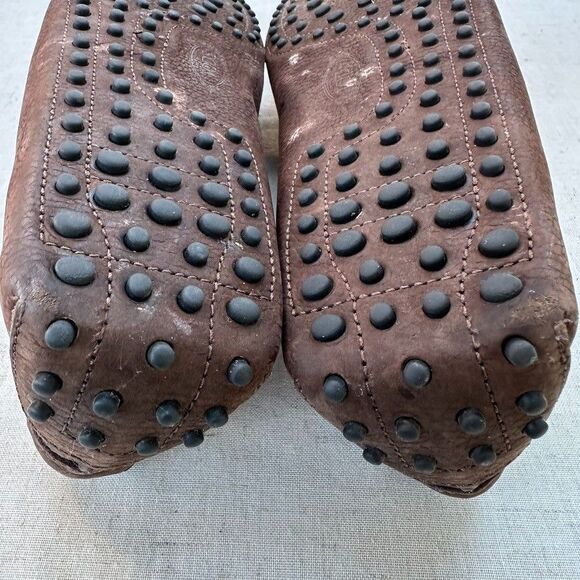 TOD'S Men's Dark Brown Gommini Nubuck Leather Driving Moccasin Loafers Size 13 - Picture 12 of 12